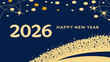 © Tromistudio  - Sparkling 2026 new year celebration design featuring golden stars and glitter against a dark background, perfect for festive holiday greetings and party invitations