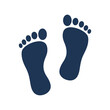 © alien AZ - Dark blue footprint icon vector human steps symbol walking path graphic isolated on white