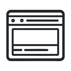 Website design layout with empty content area for development use