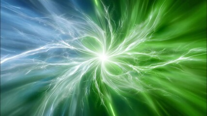 Wall Mural - abstract representation of clean energy flow with glowing light in blue and green tones