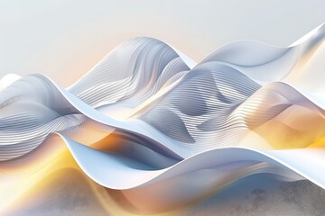 Canvas Print - Abstract White and Gold Architectural Waves: Modern, Elegant, Serene Design Background