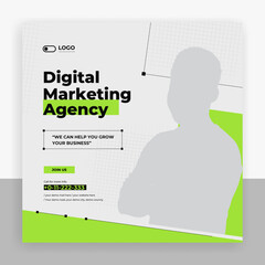 Wall Mural - Digital marketing agency social media post banner template design, corporate social media post 