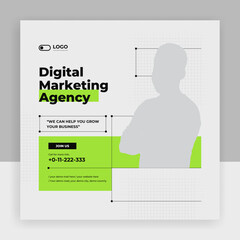 Wall Mural - Digital marketing agency social media post banner template design, corporate social media post 