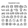 © yazidkautsar1 - A set of simple, black and white icons representing various modes of transportation.