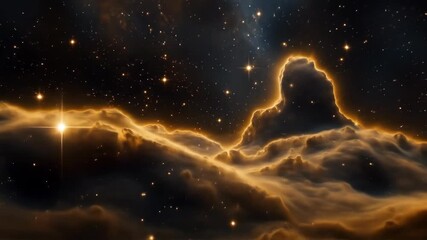Wall Mural - Cosmic cloudscape with luminous dust and distant stars in deep space