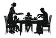 © Gopal - Family Dinner Silhouette – Home Meal Together Vector Illustration