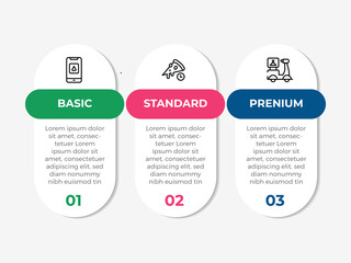 Wall Mural - business infographic design template with 3 options, steps or processes. can be used for workflow la