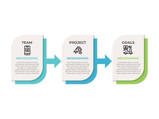 Wall Mural - business infographic design template with 3 options, steps or processes. can be used for workflow la
