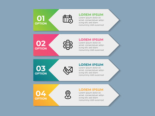 Wall Mural - timeline infographic design element and number options. business concept with 4 steps. can be used f