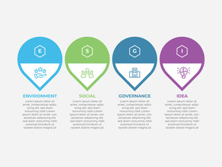 Wall Mural - vector infographic label template with icons. 4 options or steps. infographics for business concept.