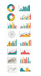 © Mirivox - Collection of colorful hand-drawn charts and graphs, showcasing various data visualization techniques for business presentations or reports