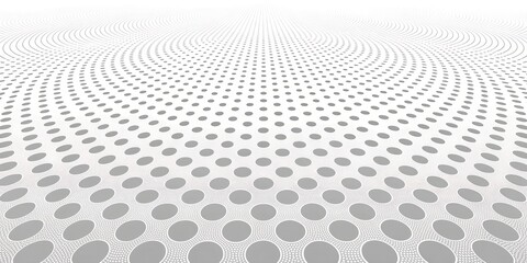 a white background with a pattern of gray circles diminishing into the distance perspective view
