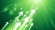 © TechVerse - Bright green arrows ascend towards a bright light symbolizing growth progress success and innovation