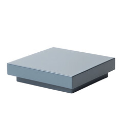 Light gray square electronic component or device isolated on transparent background