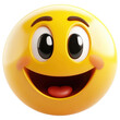 © Creative PropStore - Cheerful Emoji: A vibrant, three-dimensional yellow emoji radiates happiness, its open smile and expressive eyes conveying pure joy and positivity, a universal symbol of happiness and good mood.