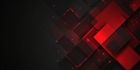 Canvas Print - abstract geometric background with rectangular shapes. red rectangular shapes on black background. b
