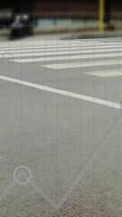 Poster - Animation of digital data processing over people crossing street in fast motion