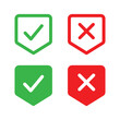© Alponso - Vector Check And Cross Mark With Shield Icon Set
