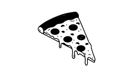 Poster - Object delicious pizza slice with pepperoni vector illustration for food lovers and restaurant menu design concept vector