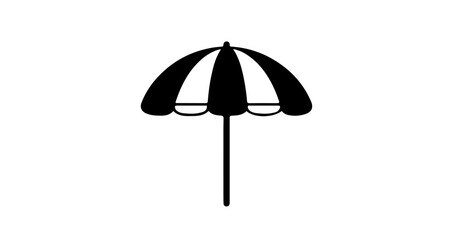 Poster - Object simple black and white beach umbrella vector illustration summer vacation seaside parasol sun protection design vector