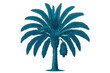 © PNG Kingdom  - Blue date palm silhouette standing against transparent backdrop, perfect for tropical design compositions