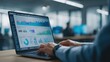 © The Little Hut - Data Analysis on Laptop Screen Displaying Charts and Graphs for Business Intelligence and Investment Strategy
