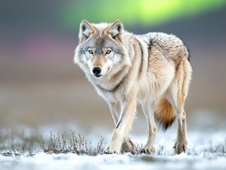 Naklejka na meble Majestic wolf in winter wonderland.