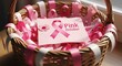 © Zanzaa - Pink Ribbon and Awareness in the Wicker Basket.