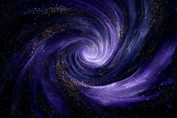 Wall Mural - Abstract Spiral Galaxy With Glowing Stars And Colors