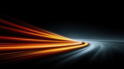 Poster - Dynamic Light Trails in Dark Space Creating a Sense of Speed and Motion with Vibrant Colors and Soft Gradients