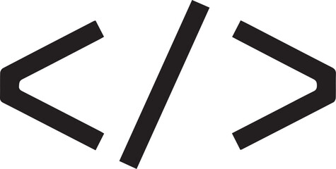 Sleek programming symbol for tech startups and coding illustrations, ideal for developers, websites, and digital innovation projects