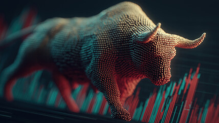 Wall Mural - investment and trading highlight bullish stock market trend with focus on finance and economy