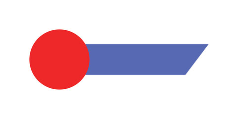 Poster - Abstract Red Circle with Blue Rectangle Geometric Shape Vector Illustration