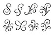 ©  MVectors - Elegant Black Flourish Ornaments Decorative Swirls Elements Vector Illustration