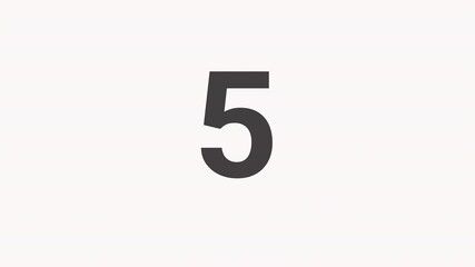 10 second countdown timer animation from 10 seconds to 0 second with white background, 4K video