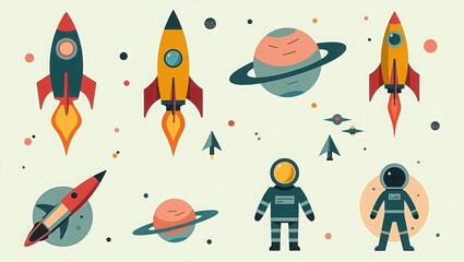 space rocket vector illustration