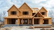 © Dara - A new house under construction with wooden framing and a partially completed roof.