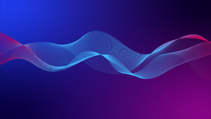 Wall Mural - purple background with a flowing pattern. a digital illustration of a wavy line on a purple gradient