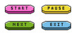 © Yejin Woo - 8-bit pixel art set of colorful game button