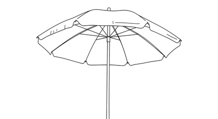 Line Art Illustration of an Umbrella