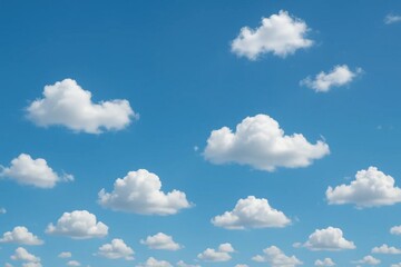 Wall Mural - A Sky of Endless Blue with Fluffy White Clouds