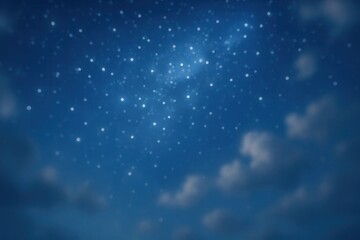 Wall Mural - A serene night sky blanketed in twinkling stars and soft clouds