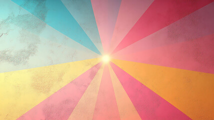 Wall Mural - an elegant and minimalist design with a glowing center. a graphic of colorful rays extending from a 