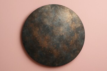 Wall Mural - Abstract Metallic Sphere on Pink Background