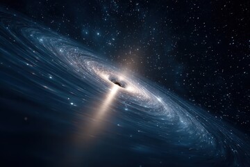 Wall Mural - curvature of spacetime captured as objects approach the event horizon of a black hole, illustrating 