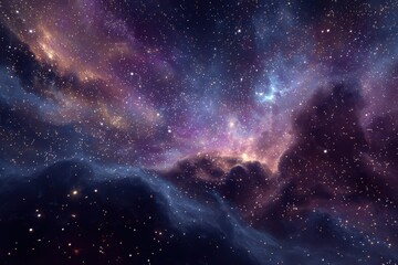 Wall Mural - vibrant particles swirl in a galaxy nebula set against the vastness of outer space, showcasing the b