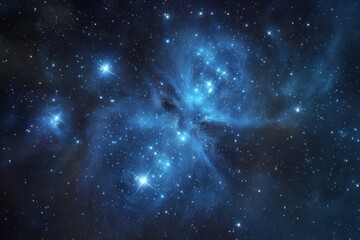 Wall Mural - exploring the depths of a distant star cluster in a cosmic journey through the vastness of space fil