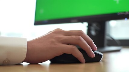 Green Screen Video Asset Theme Hand Using Computer Mouse