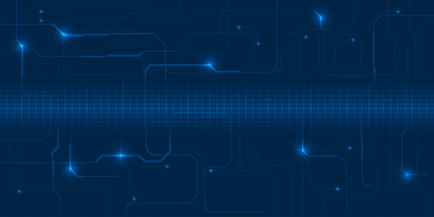 Wall Mural - Abstract digital technology background with hi tech line and circuit patterns.Vector illustrations.