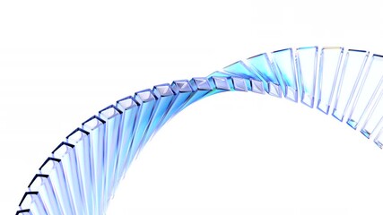 Poster - Abstract motion design, glass shape on white background, 4k seamless looping animation, 3d render